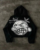 SHOPMOCHO Y2K Retro Zipper Hoodies Women Harajuku Sexy Slim Fit Sweatshirt Autumn Skull Graphic Embroidery Hooded Jacket Gothic Clothing