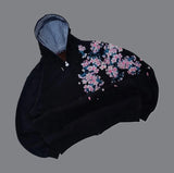 Shopmocho American Retro Rock Gothic Graphic Fur Collar Loose Zipper Sweatshirt Men's Y2K New Harajuku Punk Casual Joker Hoodie Streetwear