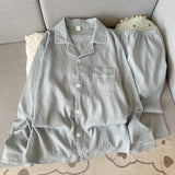 SHOPMOCHO Autumn New Solid Simple Men's Pajamas Set Plus Size Lapel Neck Long Sleeve 2 PC Men's Pajamas Casual Soft Oversized Loungewear