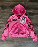 SHOPMOCHOAmerican New Skull Embroidery Super Leopard Hooded Sweater Women Y2K Gothic Hip Hop Popular Casual Joker Sweatshirt