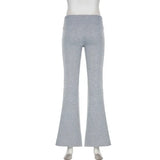 Shopmocho Casual Sexy Basic Solid Flare Pants Y2K Slim Low-Waisted Boot Cut Pants Women 2025 Autumn Spring Fashion Streetwear Lady
