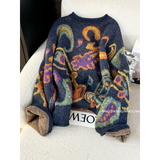 Shopmocho New Sweater Cardigan for Women Winter Thickened Metal le Retro Fashionable Embroidery Soft Glutinous Lazy Knitted Jacket