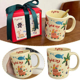 Shopmocho Ceramic Coffee Mug Funny Cute Cartoon Dog Mug with Handle Home Baking Dessert Breakfast Milk Mug Present for Friends Family