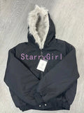 SHOPMOCHOWinter New Elegant Liner Fur Loose Coat Women Y2k Fur Collar Hood Thick Fashion Parkas Casual Outerwear Cotton Padded Jackets