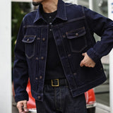 SHOPMOCHOSAUCE ZHAN  Men Jacket Selvedge Denim Jacket Men Vintage Purple and Blue Double Sided Dye Regular Fit 12.5 Oz