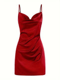 Shopmocho 2025 Lady va va voom Satin hip suspender dress women's dress