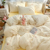 Shopmocho 2025 New Student Season Item Quilt Cover  A Fresh and Oxygen-rich Double-layer Gauze Printed Duvet Cover Skin-friendly Bedding