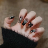 Shopmocho 24PCS/1BOX Hot girls Wear Wholesale Bow Hot Girls Nail Art Fake Nails
