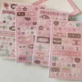 Shopmocho 4pcs/set Korean Ins Cute Musical Note Strawberry Sticker Girls Journal Handbook DIY Scrapbooking Kawaii Decoration Sticker Gift