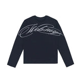 SHOPMOCHO Y2K American Black Letter Pattern Printed Long-Sleeved Casual Men And Women Loose Streetwear Fashion New Trend Hip-Hop Tops