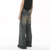 SHOPMOCHO New Men's Baggy Straight Leg Wide Leg Jeans Male Fashion Vintage Wash Casual Denim Pants Youth Popular Brand Streetwear Trousers