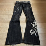 Shopmocho New High Waist Harajuku Loose Embroidered Women Jeans with Rock Punk Style Y2K Micro La Retro Wide Leg Pants