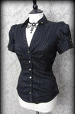 SHOPMOCHO-Summer Women Clothes Y2K Short Sleeve T-shirt Solid color Black and white suit Lapel Hip Hop Aesthetics Punk Gothic Streetwear
