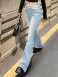 SHOPMOCHO 2025 Woman Vintage High Waist Flare Jeans Female Stretchy Bootcut Tight Denim Pants Women Bell Bottoms Casual Slim Fit Trousers