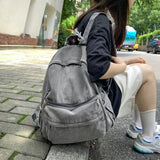 Shopmocho New Gray Denim Backpack Women's Leisure Travel Outing Shoulder Bag Female Fashion Schoolbags Suitable For Boys And Girls Mochila