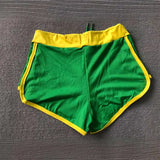 Shopmocho 2025 Summer New Women Fashion Green Shorts Brazil Pattern Embroidery Beach Shorts Drawstring Elastic Waist plus size shorts