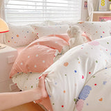 Shopmocho Tulip Flower Duvet Cover Set Single Queen Size Botanical Floral Bedding Set Soft Reversible Comforter Cover with 2 Pillowcases