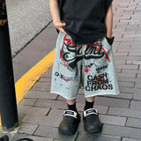 SHOPMOCHO 2025 Summer New Korean Edition Boys' Fashion Trendy Cool Versatile Graffiti Casual Sports Pants Children's Stylish Shorts Trendy