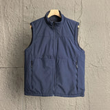 SHOPMOCHO Retro Lambskin Vest for Men Women Stand Collar Sleeveless Fleece Lined Autumn Winter Warm Outdoor