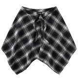 Shopmocho Fashion Tassel Hip Hop Irregular Men and Women Fake Shirt Hem Spring Autumn False Shirt Skirt Half-body Plaid Skirts Womens Saia