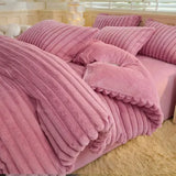SHOPMOCHO 150x200cm Solid Color Plush Duvet Cover AB Style Double-sided Velvet Quilt Cover Winter Keep Warm Thickening Bedding Article