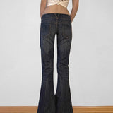 SHOPMOCHO Vintage y2k Flared Jeans Retro Button-up Low Rise Casual Denim Pants Harajuku 2000s Trousers Basic Aesthetic Mom
