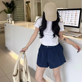 Shopmocho A* Yoga Shorts Summer Women's Thin Fast Drying Sports Breathable Elastic High Waist Loose Yoga Comfortable Running Gym Shorts