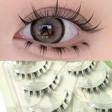 Shopmocho 5 Pairs Thick Lower Eyelashes Clear Band Under Eye Lashes Soft Lower Eyelash Handmade Manga Bottom Lashes Makeup Tools