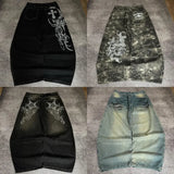 SHOPMOCHO 2026 American New Fashion Star Pattern Embroidery Old Jeans Women Y2K Gothic Hip-hop Casual Joker Straight Wide-leg Trousers