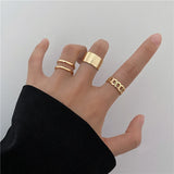 Shopmocho The Tide Cool Ring Set Female Korean Ring Ring Net Red Jewelry Not Fade Color Ring Cold Wind Hip Hop Index Finger Ring