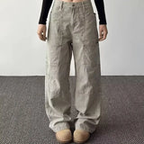 SHOPMOCHO American Retro High Street Pocket Design Jeans Men's Loose Casual Straight Leg Vibe Wide Leg Floor-Length Trendy Pants