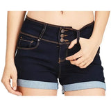 Shopmocho Women's New Summer Fashion Waistband Denim Stretch Fabric Shorts Casual Versatile Street Shorts