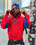 SHOPMOCHO Y2k Retro Gothic America Spider Foaming 3d Print Hoodies Fashion Oversized Loose Full Zipper Hoodie Men Jacket Street Sweatshirt