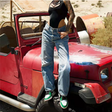 Shopmocho Women Wide Leg Baggy Jeans Lady Vintage Punk Low Rise Waist Loose Denim Pants Streetwear Fashion Trashy Long Skater Trousers