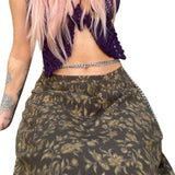 Shopmocho Women's Retro Half Skirt Print Retro Straight Comfortable Summer Spring Street Party Long Skirt
