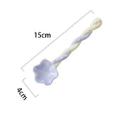 Shopmocho Ceramics Long Handled Spoon New Instagram Style Household Stirring Spoon Hand Painted Flower Shaped Coffee Spoon