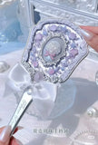 SHOPMOCHO Flower Knows Butterfly Cloud Shoulder Holding Mirror Holding National Style Classical Princess Mirror