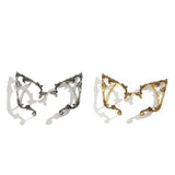 Shopmocho Cute Alloy Elf Ear Clip Korean Style Ear Cuff Rose Flower Hollow Ear Clips Ear Hook Jewelry Accessories Halloween