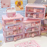 SHOPMOCHO Desktop Storage Box Organizer Student Drawer Box Pen Holder Cute Office Childrens Hair Accessories Stationery Rack Organizer Box