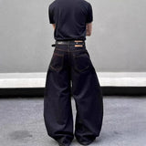 SHOPMOCHO 2025 Summer New Men's Y2k Pocket Decoration Jeans Harajuku Retro Fashion Trend Street Hip-Hop Casual Loose Niche Men's Bottoms