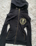 SHOPMOCHO Y2K Retro Zipper Hoodies Women Harajuku Sexy Slim Fit Sweatshirt Autumn Skull Graphic Embroidery Hooded Jacket Gothic Clothing