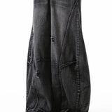 SHOPMOCHO Korean Retro Plus Size Ripped Jeans Men'S Wide Leg Curved Pants Fashionable Casual Loose Straight Leg Pants