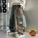 Shopmocho Spring and Autumn New Boys Camouflage Casual Pants 2025 Children's Loose Big Pocket Versatile Handsome Pants