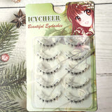 Shopmocho 5 Pairs Thick Lower Eyelashes Clear Band Under Eye Lashes Soft Lower Eyelash Handmade Manga Bottom Lashes Makeup Tools