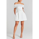 Shopmocho New Fashionable Hot Selling  Spring and Summer New Waistband One Shoulder Dress INS Casual Party Dress for Women