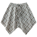 Shopmocho Fashion Tassel Hip Hop Irregular Men and Women Fake Shirt Hem Spring Autumn False Shirt Skirt Half-body Plaid Skirts Womens Saia