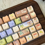 SHOPMOCHO 142 Keys Customized Gift Cute Cat keycaps New MAO Keycaps Square Thermal Sublimation Mechanical Keyboard 2.25 U 2.75U for Alice