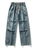 SHOPMOCHO Men's Cargo Jeans 2026 New Spring Summer Wide Leg Denim Pants Straight Baggy Jeans Asian Size L-5XL