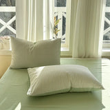 SHOPMOCHO Pure Cotton Home Textile Striped Bedding Set Simple Soft Duvet Cover Sheet Pillowcase Ins Style Bed Linens Queen King Size 2025