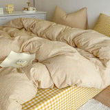 Shopmocho Ins Pink Plaid Bedding Set No Filler Twin Queen Size Comforter Cover Flat Sheet Pillowcase Girls Boys Solid Blanket Duvet Duvet